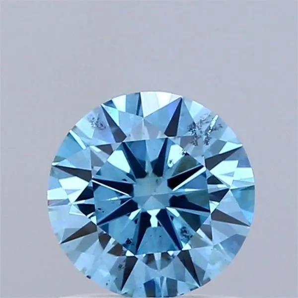1.01ct ROUND Fancy Vivid Blue SI1 Coloured Lab diamond