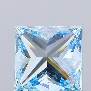2.05ct PRINCESS Fancy Vivid Blue VS2 Coloured Lab diamond