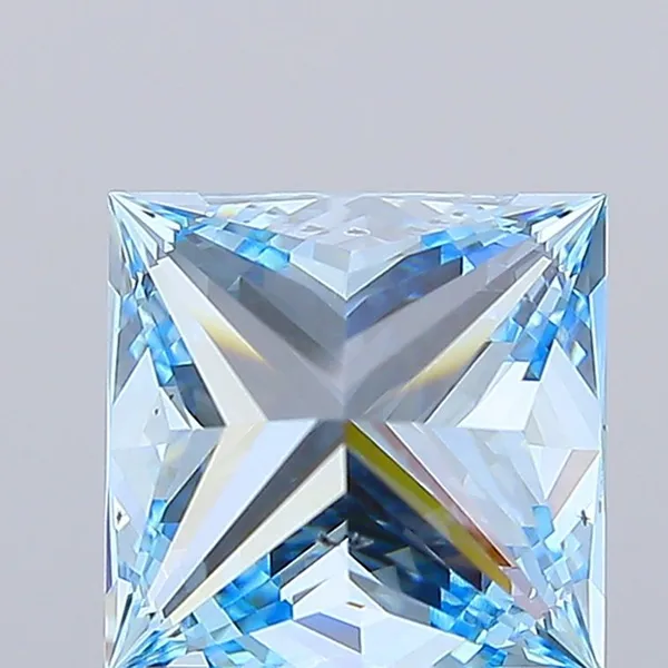 2.05ct PRINCESS Fancy Vivid Blue VS2 Coloured Lab diamond