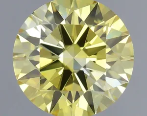 0.49ct ROUND Fancy Intense Yellow VVS1 Coloured Lab diamond