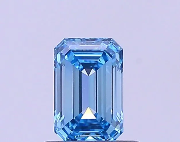 0.66ct EMERALD Fancy Vivid Blue VVS2 Coloured Lab diamond