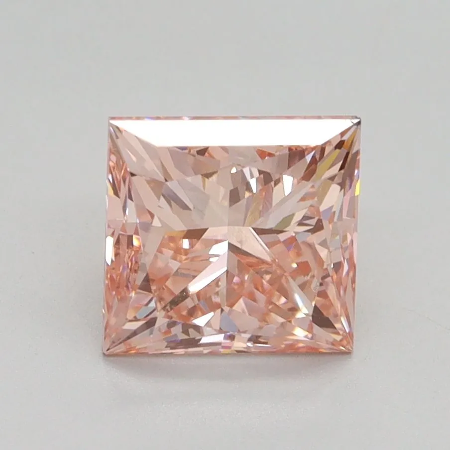 2.00ct PRINCESS Fancy Intense Pink SI1 Coloured Lab diamond
