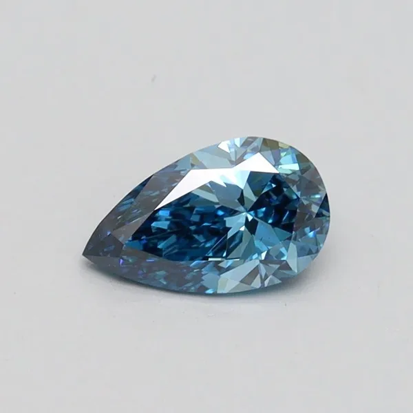0.52ct PEAR Fancy Vivid Blue VS1 Coloured Lab diamond