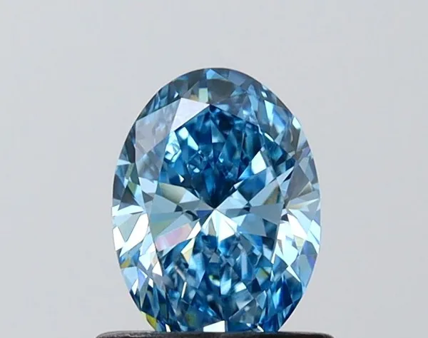 0.74ct OVAL Fancy Vivid Blue VVS2 Coloured Lab diamond