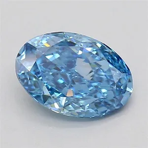 0.98ct OVAL Fancy Vivid Blue VS1 Coloured Lab diamond