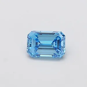 1ct EMERALD Fancy Vivid Blue VS1 Coloured Lab diamond