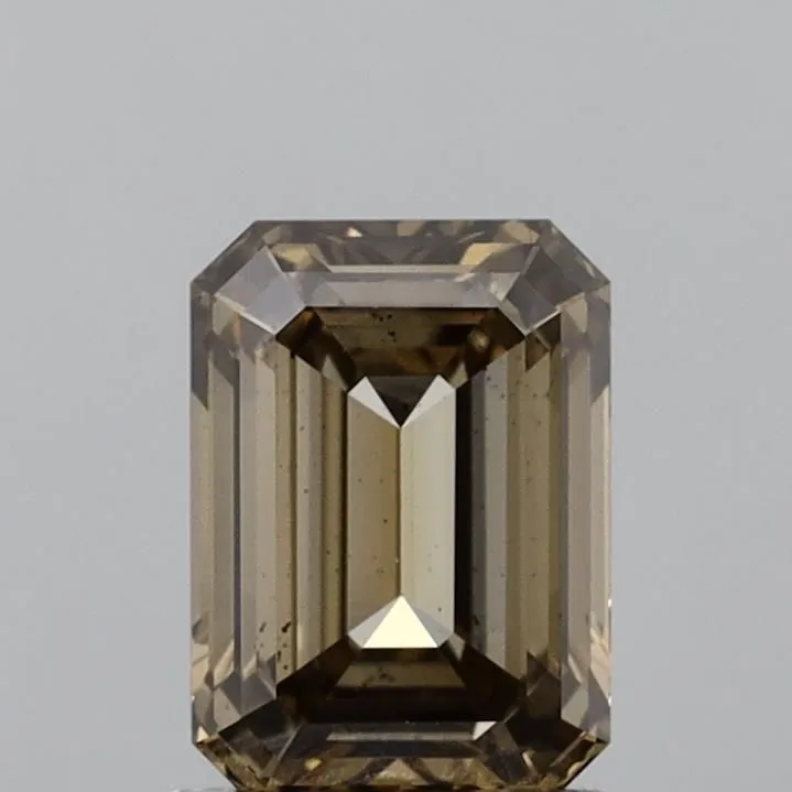 1.51ct EMERALD Fancy Light Grayish Yellow SI1 Coloured Lab diamond