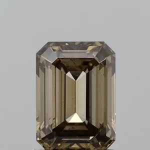 1.51ct EMERALD Fancy Light Grayish Yellow SI1 Coloured Lab diamond