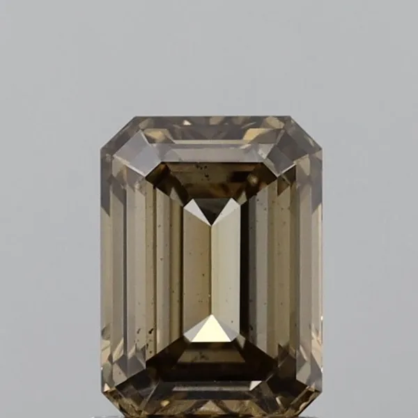 1.51ct EMERALD Fancy Light Grayish Yellow SI1 Coloured Lab diamond