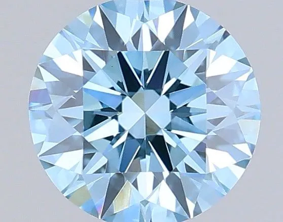 0.73ct ROUND Fancy Vivid Blue VVS2 Coloured Lab diamond