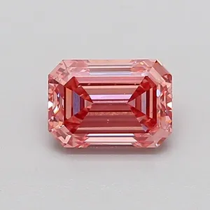1.1ct EMERALD Fancy Vivid Brownish Pink VS1 Coloured Lab diamond