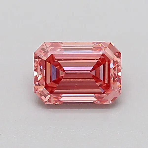 1.1ct EMERALD Fancy Vivid Brownish Pink VS1 Coloured Lab diamond