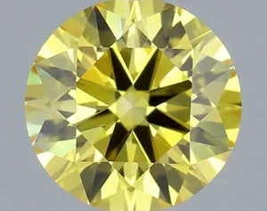 0.63ct ROUND Fancy Vivid Yellow VS1 Coloured Lab diamond