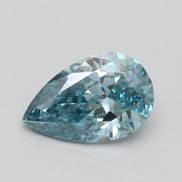 0.5ct PEAR Fancy Vivid Blue VS2 Coloured Lab diamond