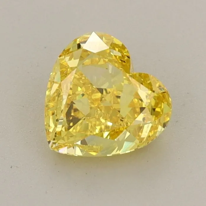 0.88ct HEART Fancy Vivid Yellow VS1 Coloured Lab diamond