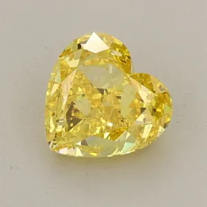 0.88ct HEART Fancy Vivid Yellow VS1 Coloured Lab diamond