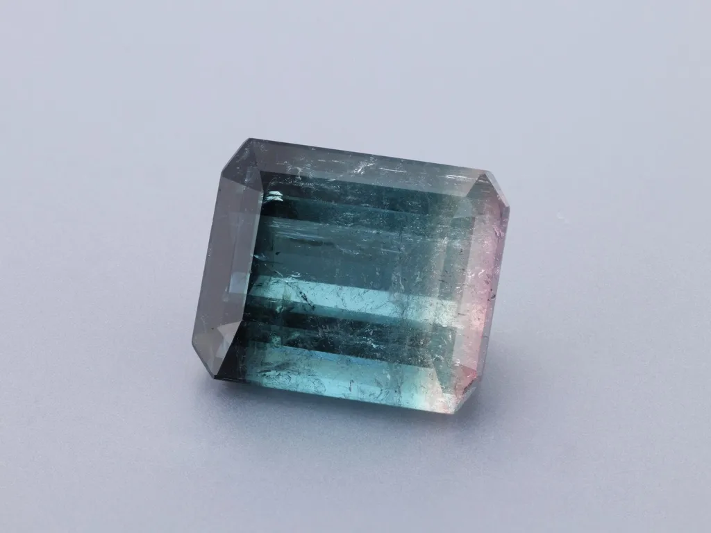9.25ct Parti Tourmaline, Emerald Cut gemstone