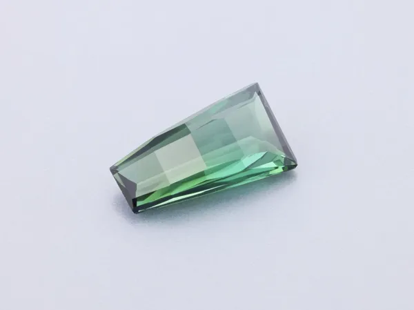 0.91ct Green Tourmaline, Chequerboard cut gemstone