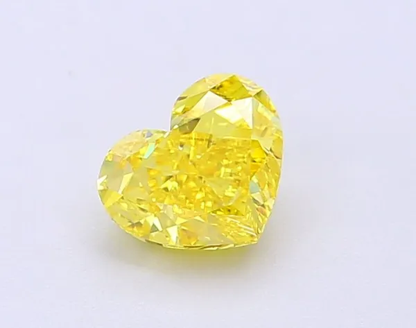 1.05ct HEART Fancy Vivid Yellow VS1 Coloured Lab diamond