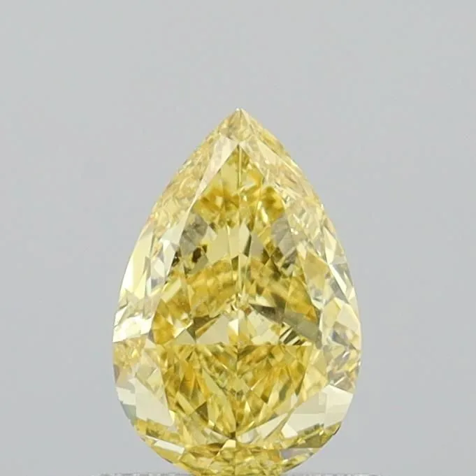 0.75ct PEAR Fancy Intense Yellow VVS2 Coloured Lab diamond