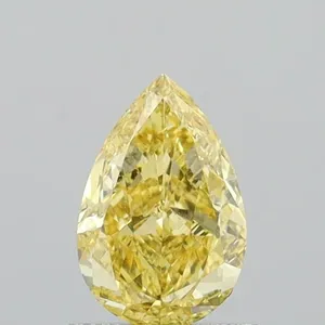 0.75ct PEAR Fancy Intense Yellow VVS2 Coloured Lab diamond