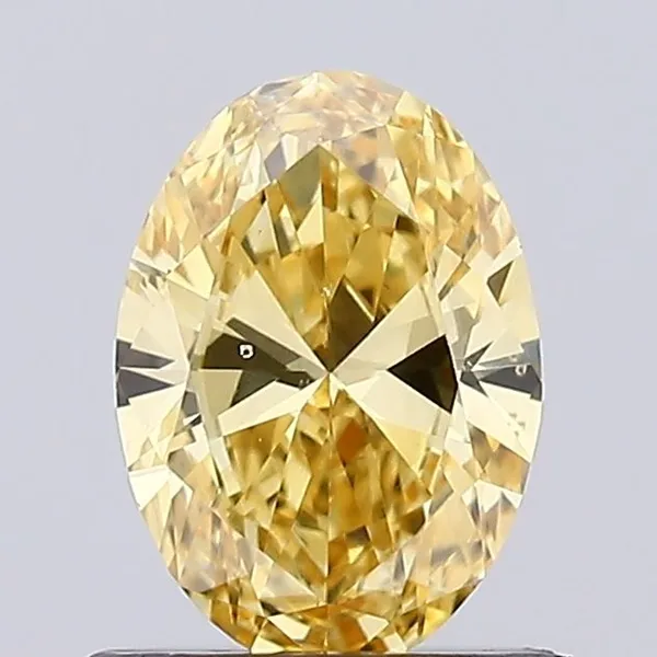 0.65ct OVAL Fancy Intense Yellow VS2 Coloured Lab diamond