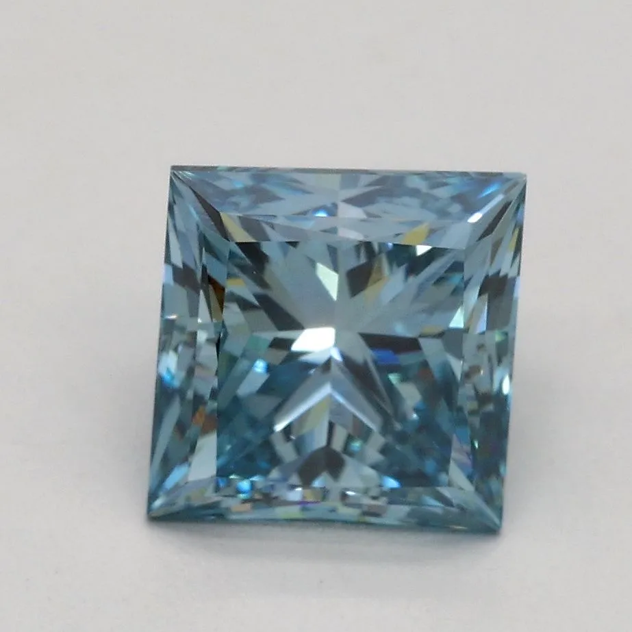 1.70ct PRINCESS Fancy Intense Blue VS1 Coloured Lab diamond