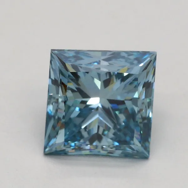 1.7ct PRINCESS Fancy Intense Blue VS1 Coloured Lab diamond