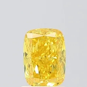 1.05ct CUSHION Fancy Vivid Yellow VS1 Coloured Lab diamond