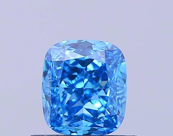 0.73ct CUSHION Fancy Vivid Blue VVS2 Coloured Lab diamond