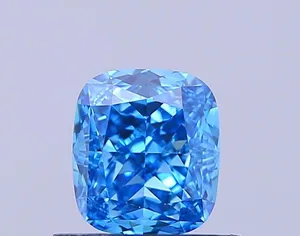 0.73ct CUSHION Fancy Vivid Blue VVS2 Coloured Lab diamond