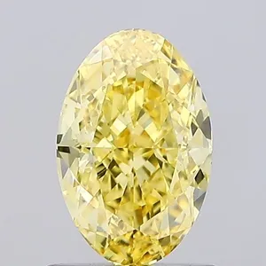 1.03ct OVAL Fancy Intense Yellow VS1 Coloured Lab diamond