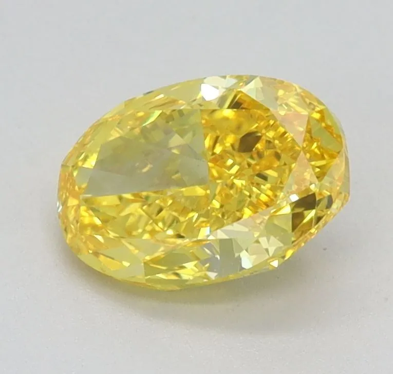 0.85ct OVAL Fancy Vivid Yellow VVS1 Coloured Lab diamond