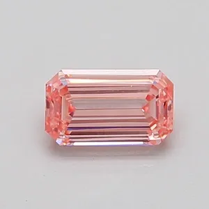 0.51ct EMERALD Fancy Intense Pink VVS2 Coloured Lab diamond
