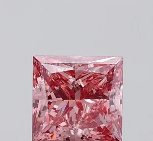 1.09ct PRINCESS Fancy Vivid Pink SI2 Coloured Lab diamond