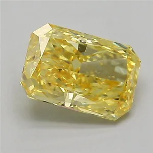 1.01ct RADIANT Fancy Vivid Yellow VVS2 Coloured Lab diamond