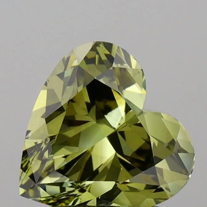 1.56ct HEART Fancy Gray Yellow VS2 Coloured Lab diamond