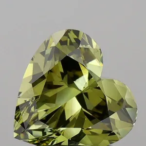 1.56ct HEART Fancy Gray Yellow VS2 Coloured Lab diamond