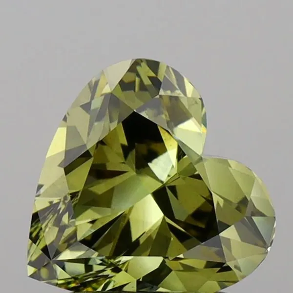 1.56ct HEART Fancy Gray Yellow VS2 Coloured Lab diamond