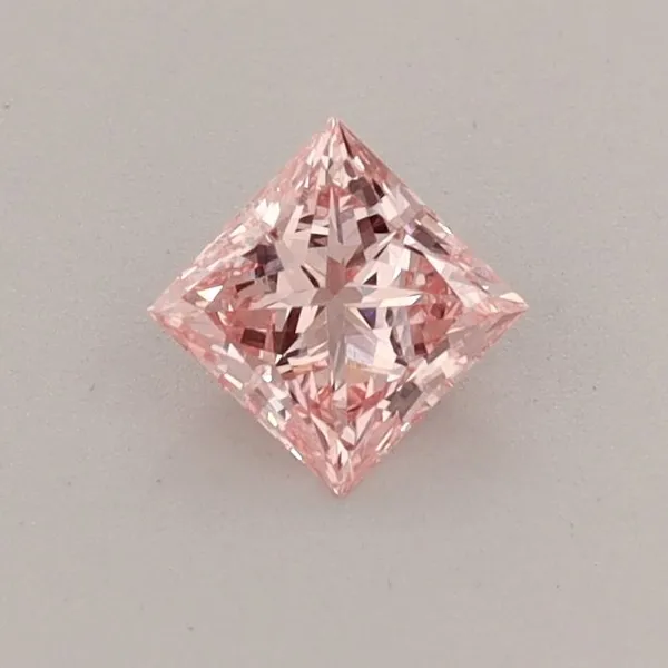 0.34ct PRINCESS Fancy Intense Pink VS1 Coloured Lab diamond