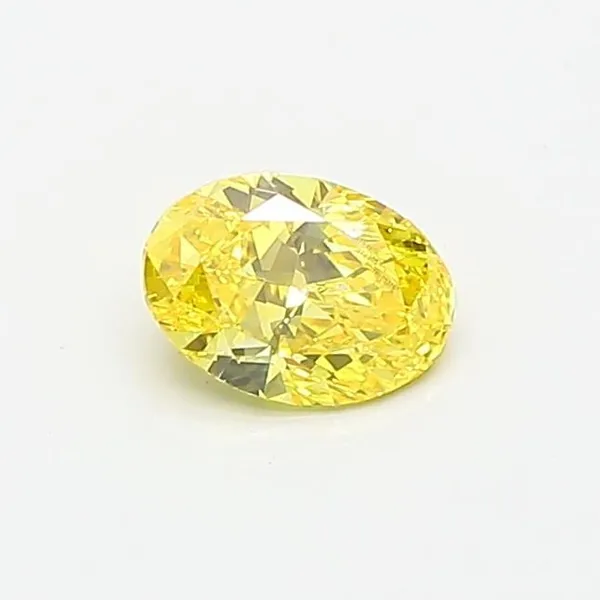 0.43ct OVAL Fancy Vivid Yellow VVS1 Coloured Lab diamond