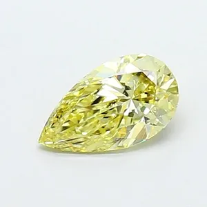 0.47ct PEAR Fancy Intense Yellow VS2 Coloured Lab diamond