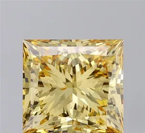 5.02ct PRINCESS Fancy Intense Yellow VS2 Coloured Lab diamond