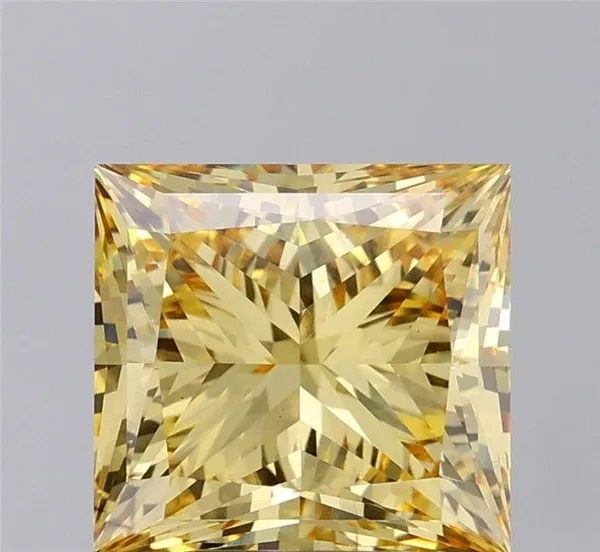 5.02ct PRINCESS Fancy Intense Yellow VS2 Coloured Lab diamond