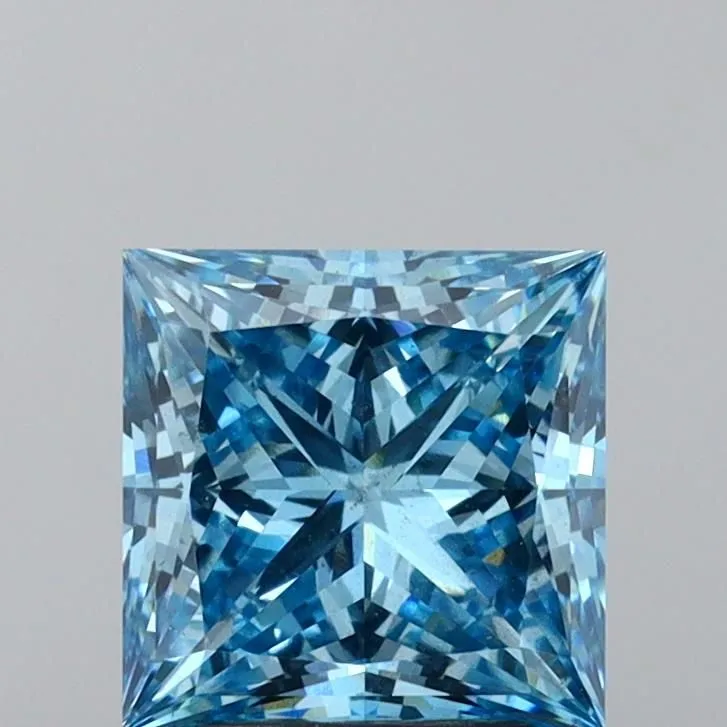 3.02ct PRINCESS Fancy Vivid Blue VS2 Coloured Lab diamond
