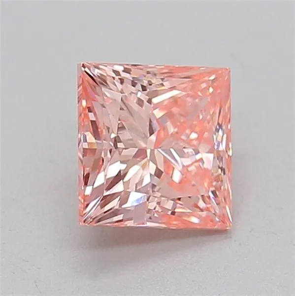 1.04ct PRINCESS Fancy Vivid Pink VS1 Coloured Lab diamond