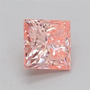1.04ct PRINCESS Fancy Vivid Pink VS1 Coloured Lab diamond