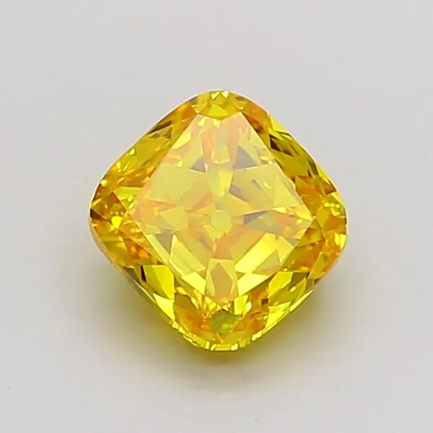 1.00ct CUSHION Fancy Vivid Yellow VVS2 Coloured Lab diamond