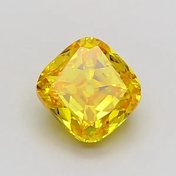 1ct CUSHION Fancy Vivid Yellow VVS2 Coloured Lab diamond