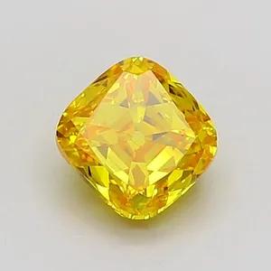 1ct CUSHION Fancy Vivid Yellow VVS2 Coloured Lab diamond
